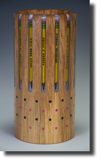 Notes of an Observer
Maple, stamped pencils, erasers, resin, paint
14 X 7 Inches
2019